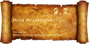 Hold Krisztofer névjegykártya