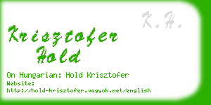 krisztofer hold business card